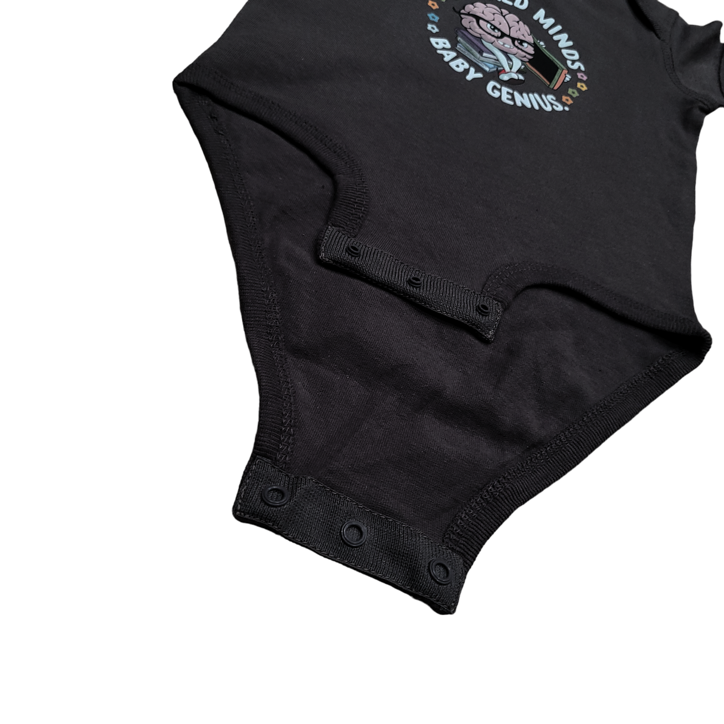 Stained Minds Baby Genius. - Short Sleeve - Black Onesie