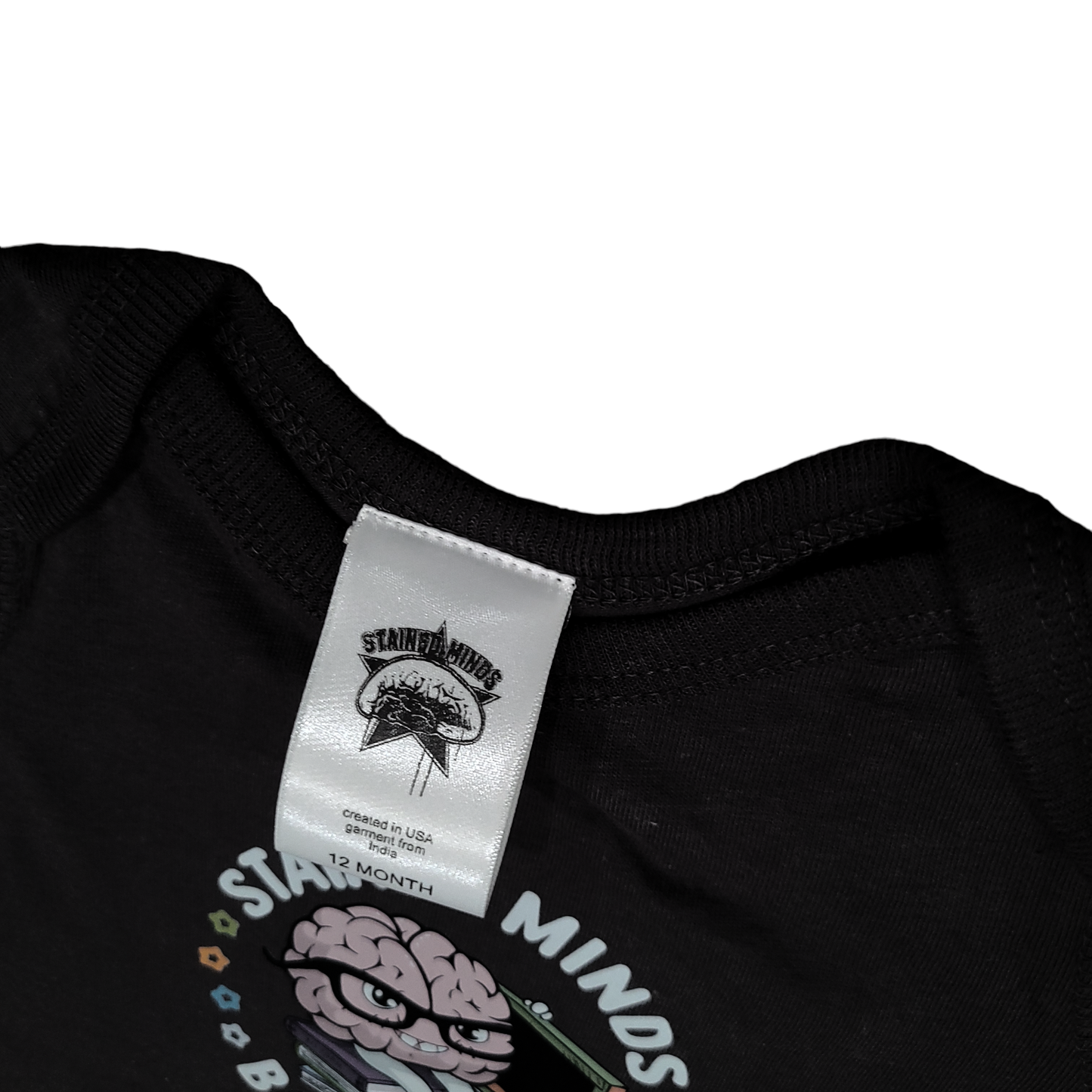 Stained Minds Baby Genius. - Short Sleeve - Black Onesie