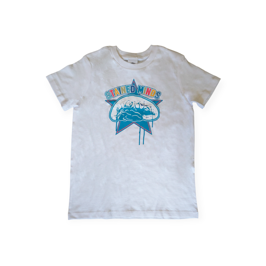 Stained Kids - Little Think-R In Training - White Crewneck T-Shirt