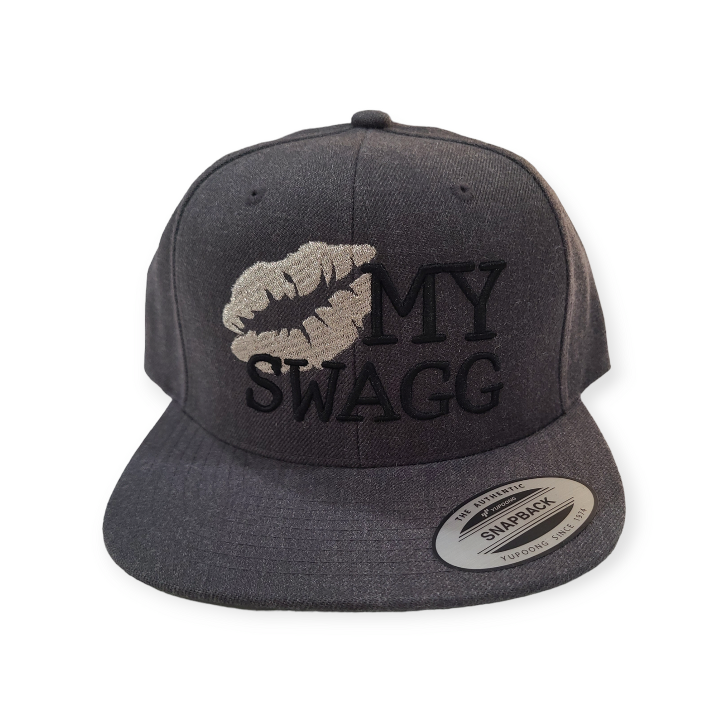Kiss My Swagg - Quick Silver Snapback Hat